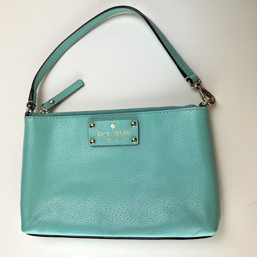 Kate Spade Aqua Leather Wristlet